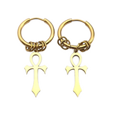Boucles D’Oreilles Croix Ankh Femme - Vendu par paire / Or