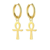 Boucles D’oreilles Croix de Ankh - Vendu par paire / Or