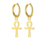 Boucles D’oreilles Croix de Ankh - Vendu par paire / Or