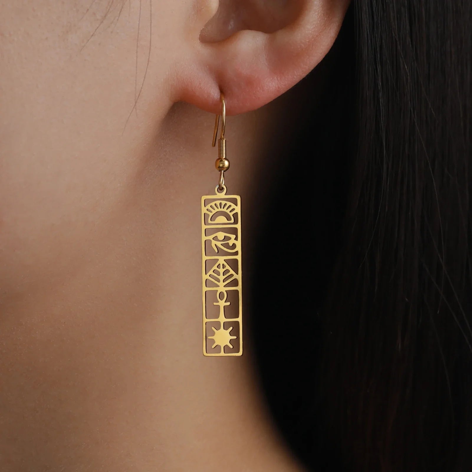 Boucles D’Oreilles Egypte Hiéroglyphes