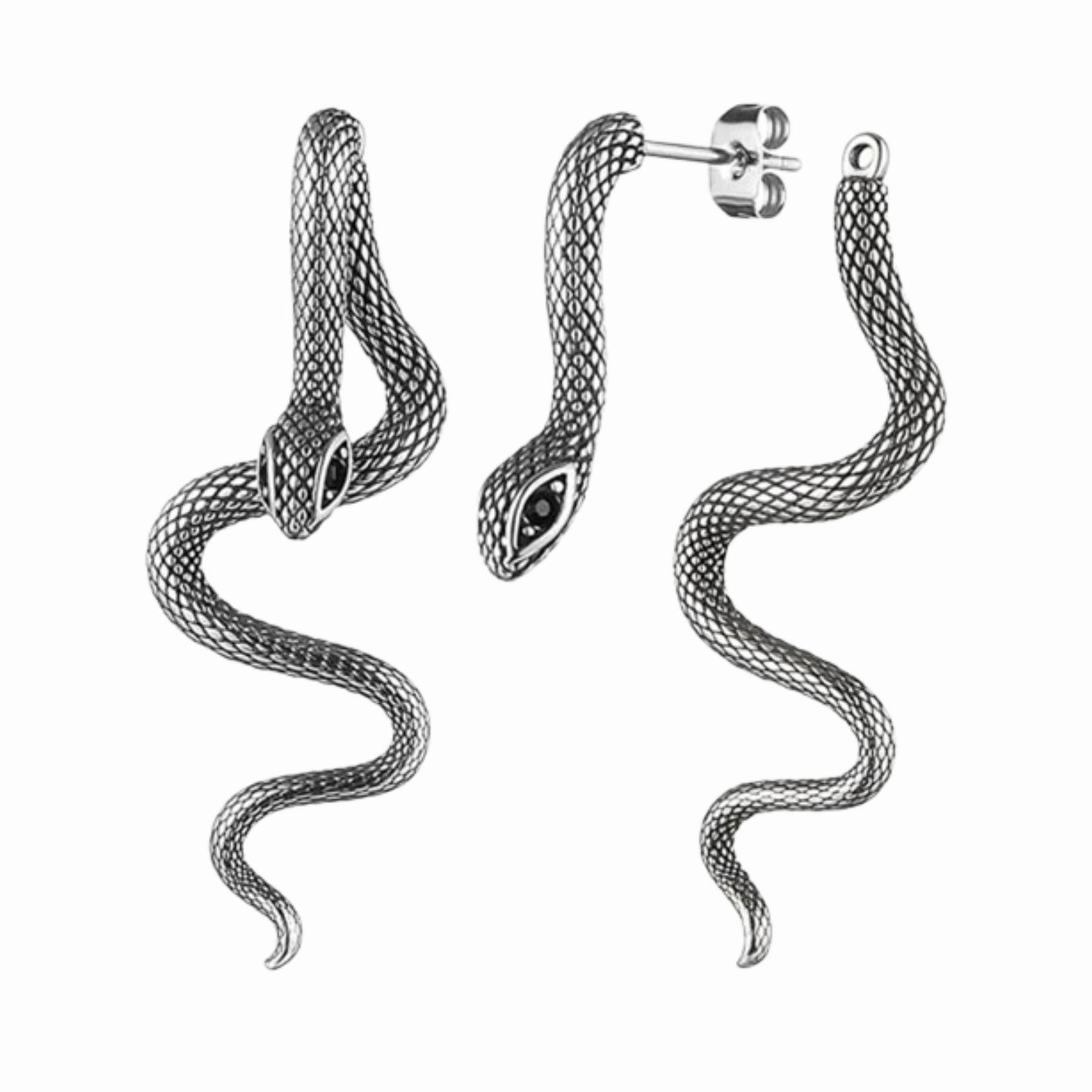 Boucles D’Oreilles Egypte Serpent - Argent / Vendu par paire