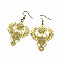Boucles D’Oreilles Egyptien Scarabée - Vendu par paire / Or