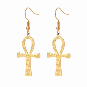 Boucles d’oreilles Femme Ankh - Vendu par paire / Or