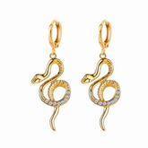 Boucles D’Oreilles Femme Serpent - Vendu par paire / Or