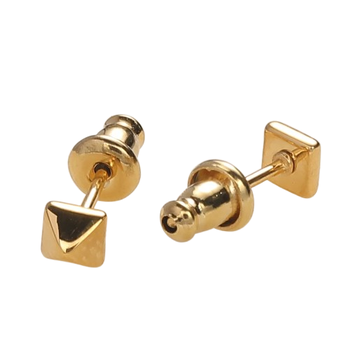 Boucles D’Oreilles Pyramide - Vendu par paire / Or