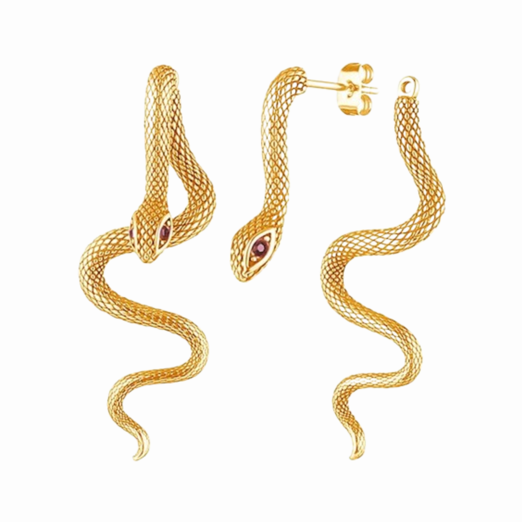 Boucles D’Oreilles Serpent Egypte - Or / Vendu par paire