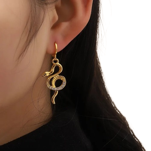 Boucles D'oreilles Clip Serpent à Franges - 2 Paires Or Et Argent - Style Bohème Pour Mariage, Soirée - 2