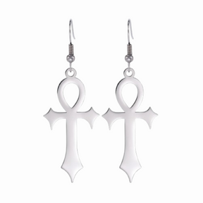 Boucles D’Oreilles Symbole Ankh - Vendu par paire / Argent
