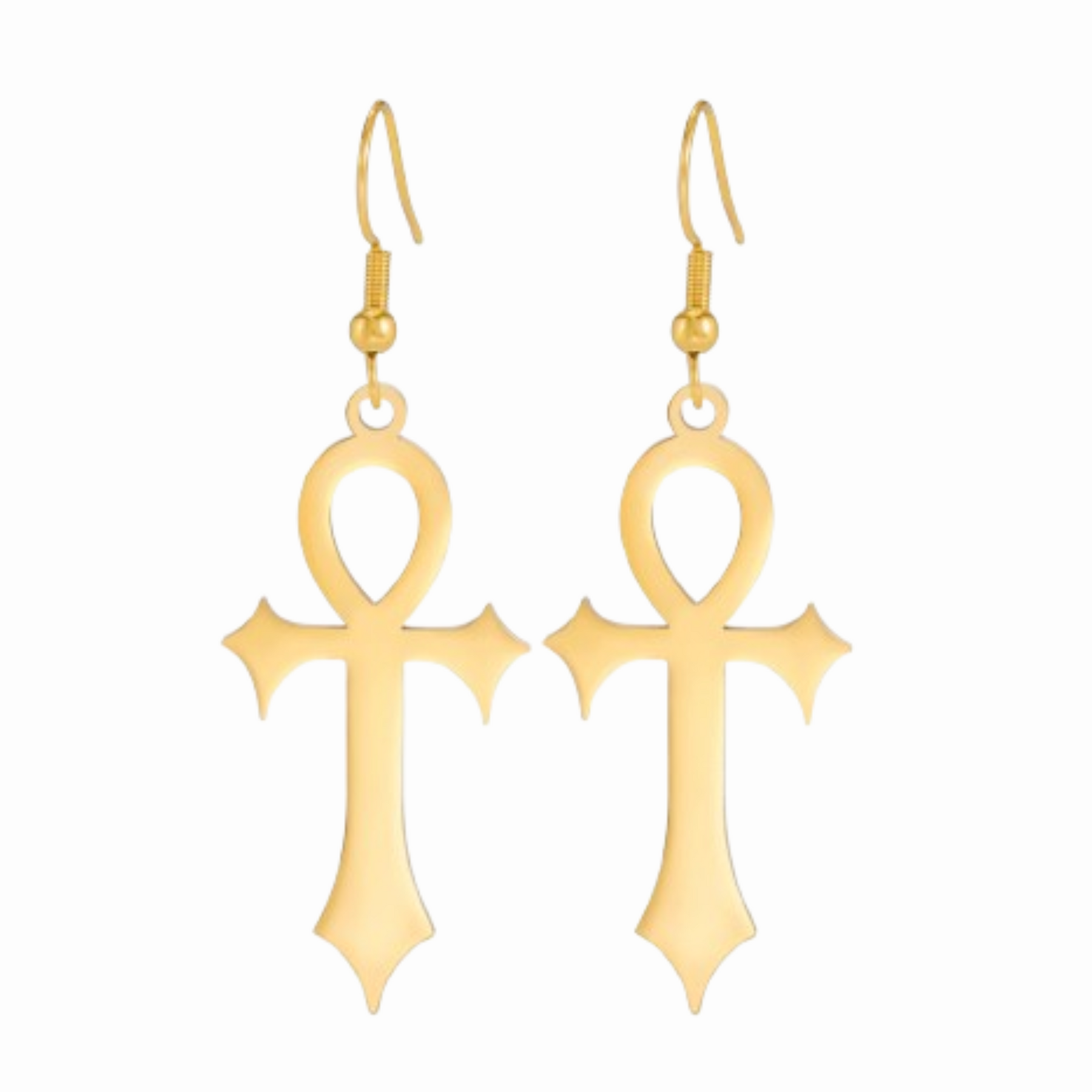 Boucles D’Oreilles Symbole Ankh - Vendu par paire / Or