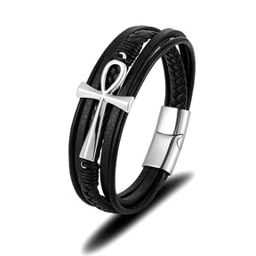 Bracelet Avec Croix Homme - 19cm / Argent