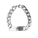 Bracelet Chaine Homme Oeil Horus - 18cm / Argent