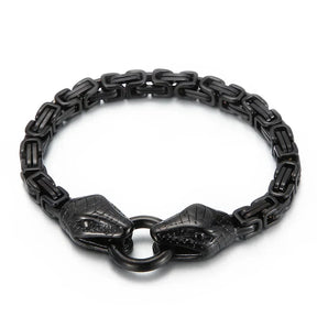 Bracelet Chaine Serpent - 21.5cm / Noir