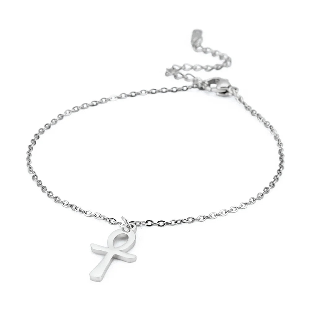 Bracelet Croix De Ankh - 17 à 22cm / Argent