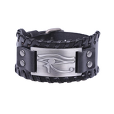 Bracelet Cuir Homme Horus - 17.5 à 22.5cm / Noir