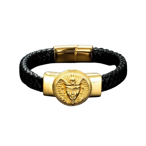 Bracelet Cuir Pharaon - Unique / Or