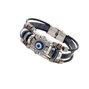 Bracelet Oeil Bleu - 20cm / Noir