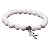 Bracelet Perle Blanche Egypte - 19cm / Blanc