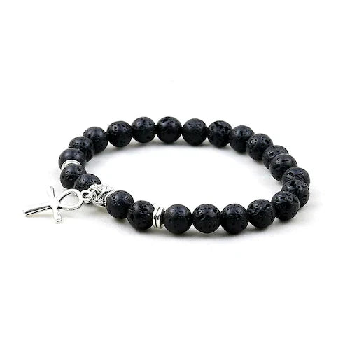 Bracelet Pierre Egypte - 19cm / Noir