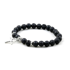 Bracelet Pierre Noire Egypte - 19cm / Noir