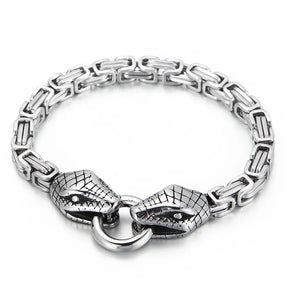 Bracelet Tête De Serpent - 21.5cm / Argent