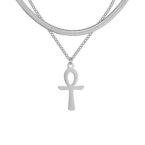 Collier Bijoux Croix Egyptienne - 11.4x20.9mm / Argent