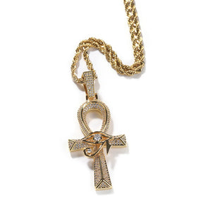 Collier Croix Ankh Argent - 28x62mm / Or