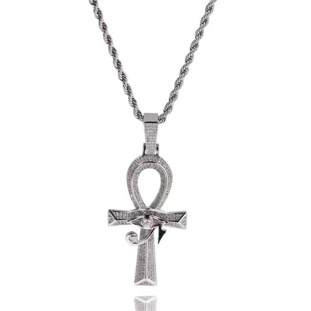 Collier Croix Ankh Argent