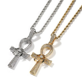 Collier Croix Ankh Argent