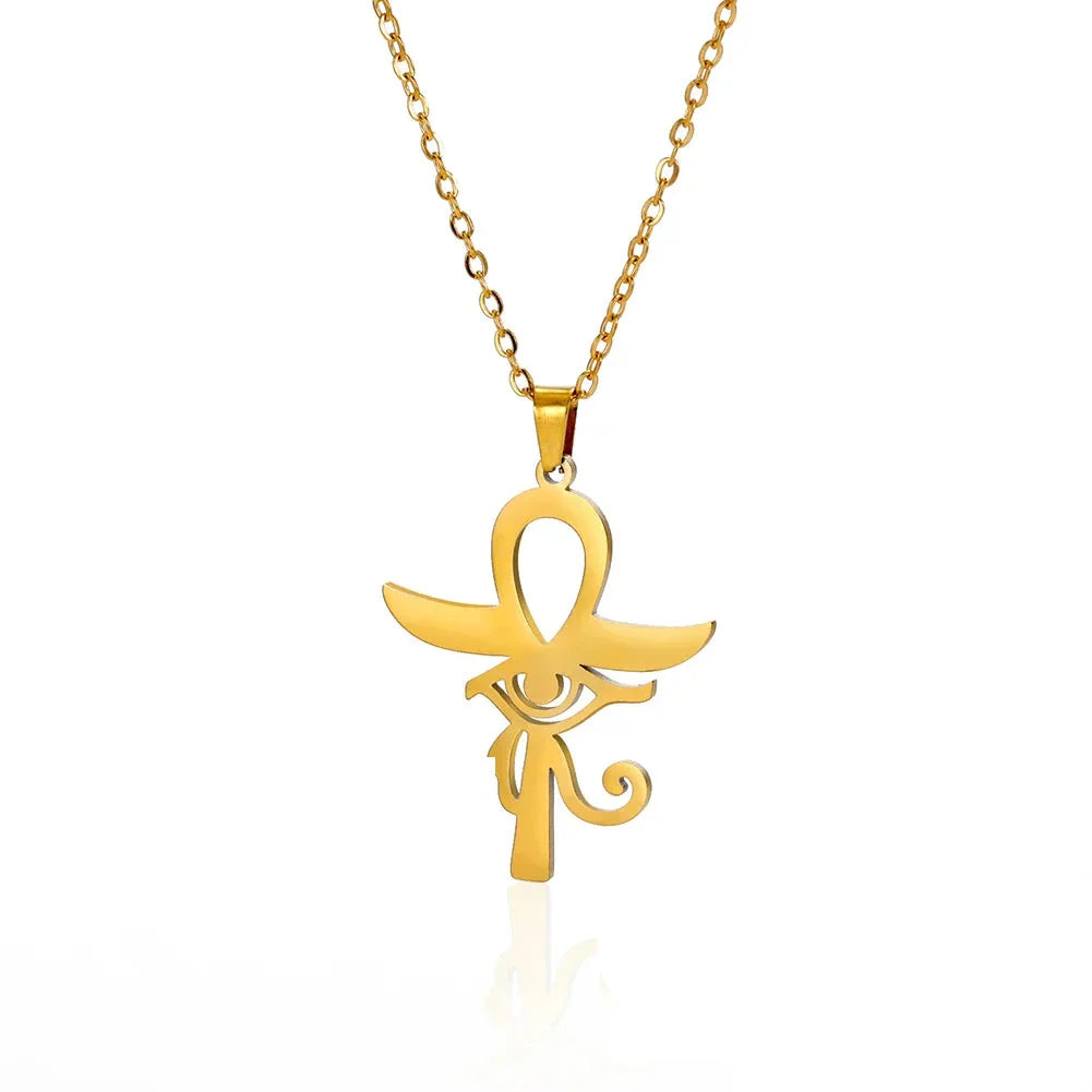 Collier Croix de Ankh Pendentif - 45-50cm / Or