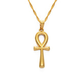 Collier Croix de Vie Egyptienne - 45cm / Or