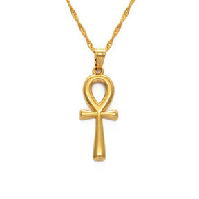 Collier Croix de Vie Egyptienne - 45cm / Or