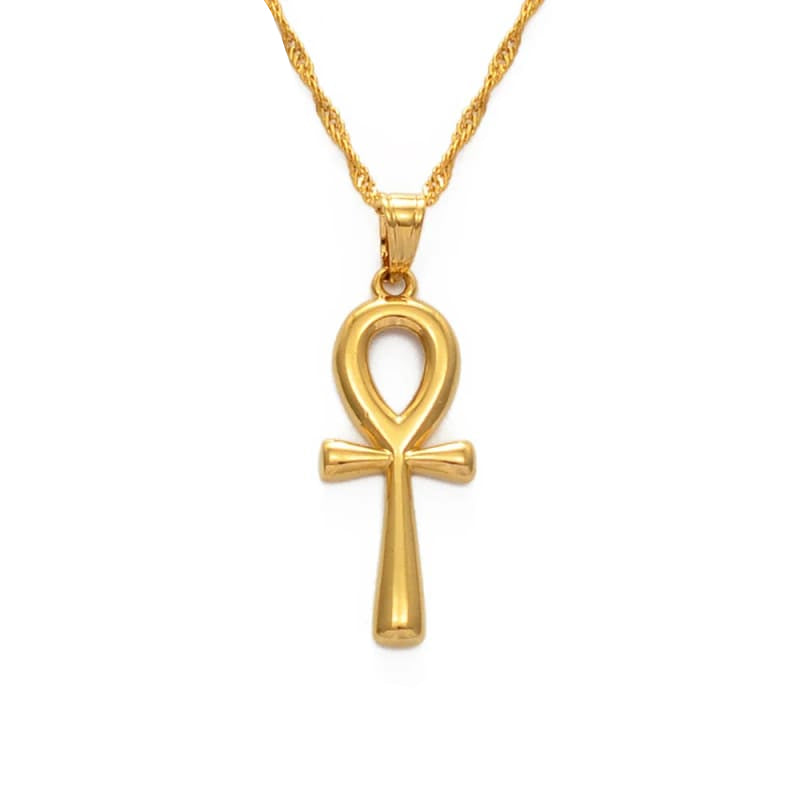 Collier Croix de Vie Egyptienne - 45cm / Or