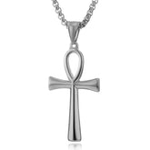 Collier Croix Égyptienne - 60cm / Argent