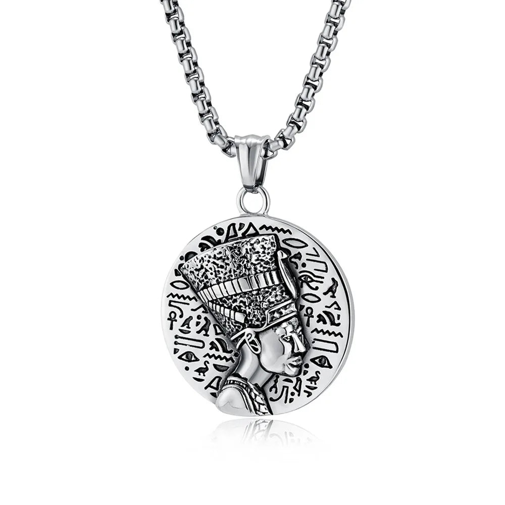 Collier Egyptien Nefertiti - 60cm / Argent