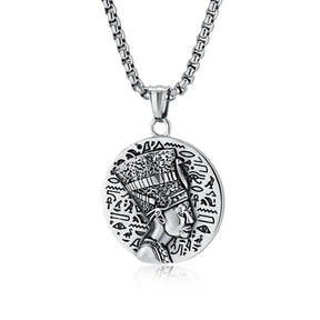 Collier Egyptien Nefertiti - 60cm / Argent