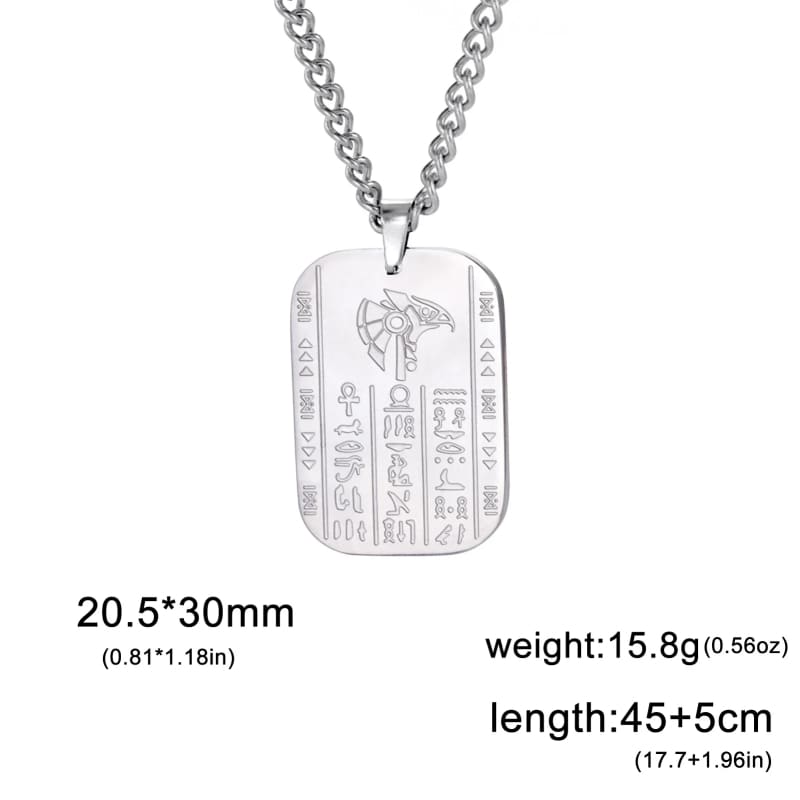 Collier Egyptien Pendentif - 45-50cm / Argent