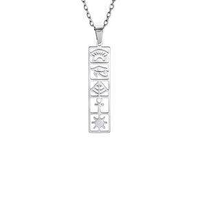 Collier Pendentif Cartouche Egyptien - 45 à 50cm / Argent