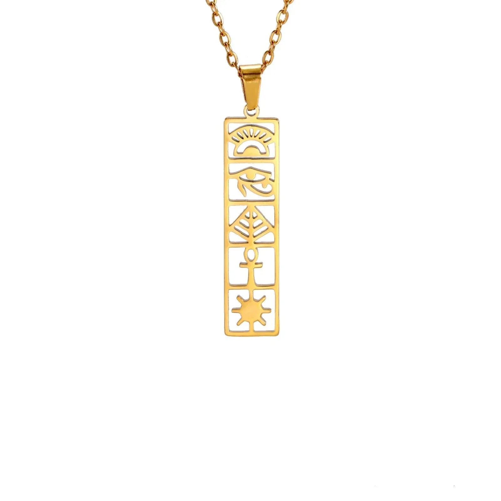 Collier Pendentif Cartouche Egyptien - 45 à 50cm / Or