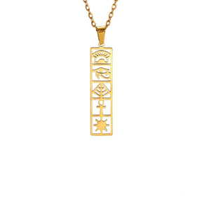 Collier Pendentif Cartouche Egyptien - 45 à 50cm / Or