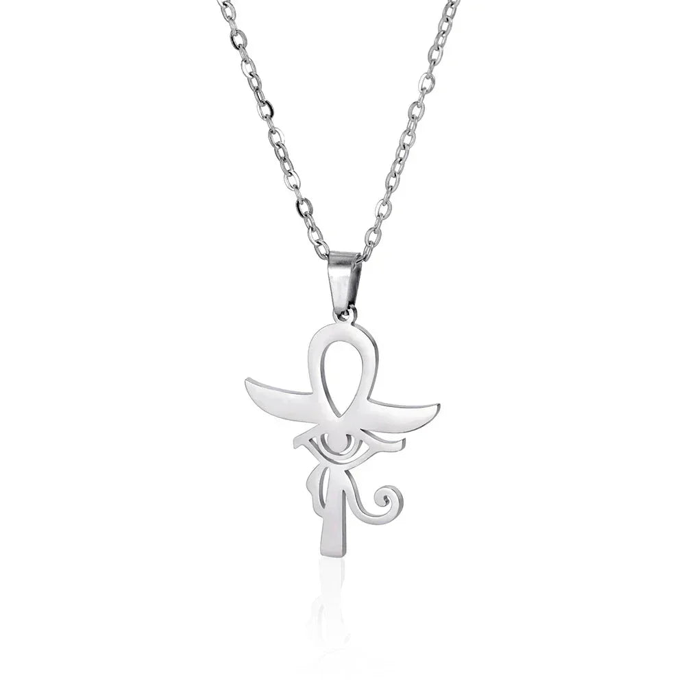 Collier Pendentif Croix Égyptienne - 45 à 50cm / Argent