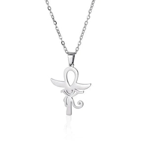 Collier Pendentif Croix Égyptienne - 45 à 50cm / Argent