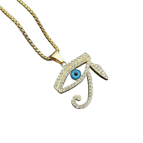 Collier Pendentif Oeil Bleu - 50cm / Or