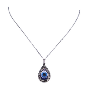 Collier Pendentif Oeil Bleu Argent