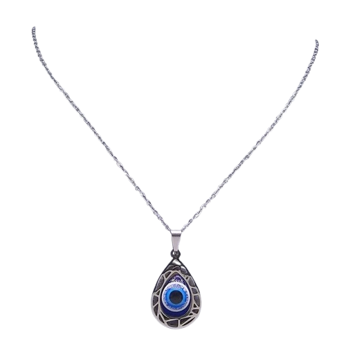 Collier Pendentif Oeil Bleu Argent