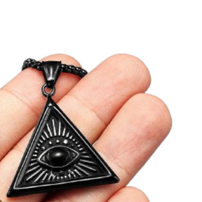 Collier Pendentif Oeil Egyptien - 60cm / Noir