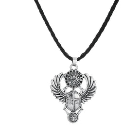 Collier Pendentif Scarabée Égyptien - 45cm / Argent