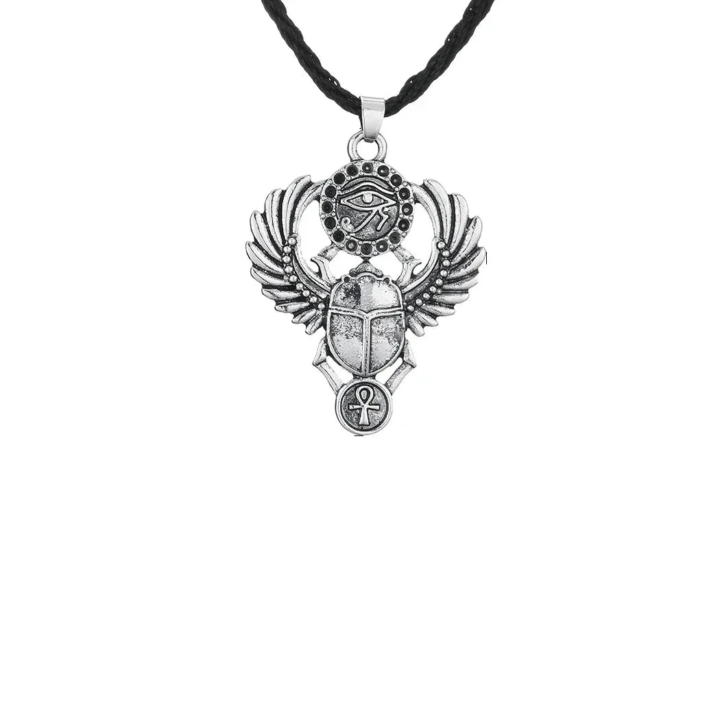 Collier Pendentif Scarabée Égyptien - 45cm / Argent