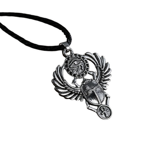 Collier Pendentif Scarabée Égyptien - 45cm / Argent