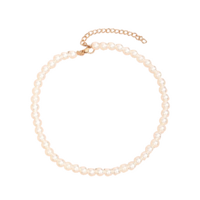 Collier Ras de Cou Blanc / Or - 35 à 42cm