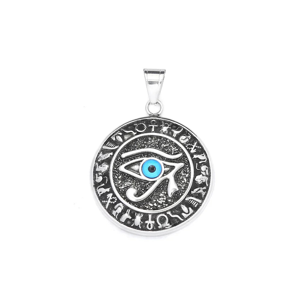 Collier Style Egyptien Oeil - 60cm / Argent